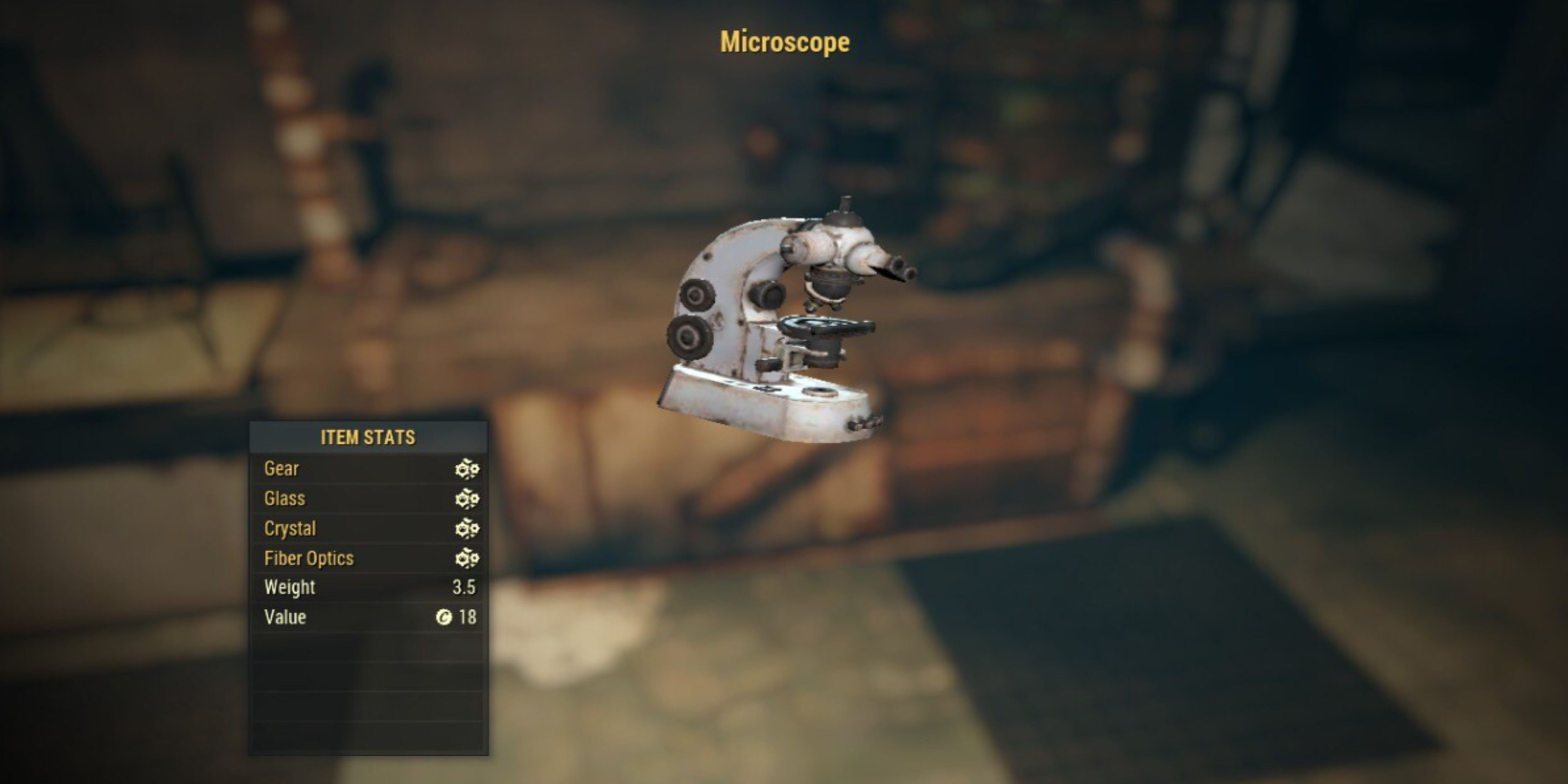 Scrapping a stack of Microscopes to obtain Fiber Optics in Fallout 76
