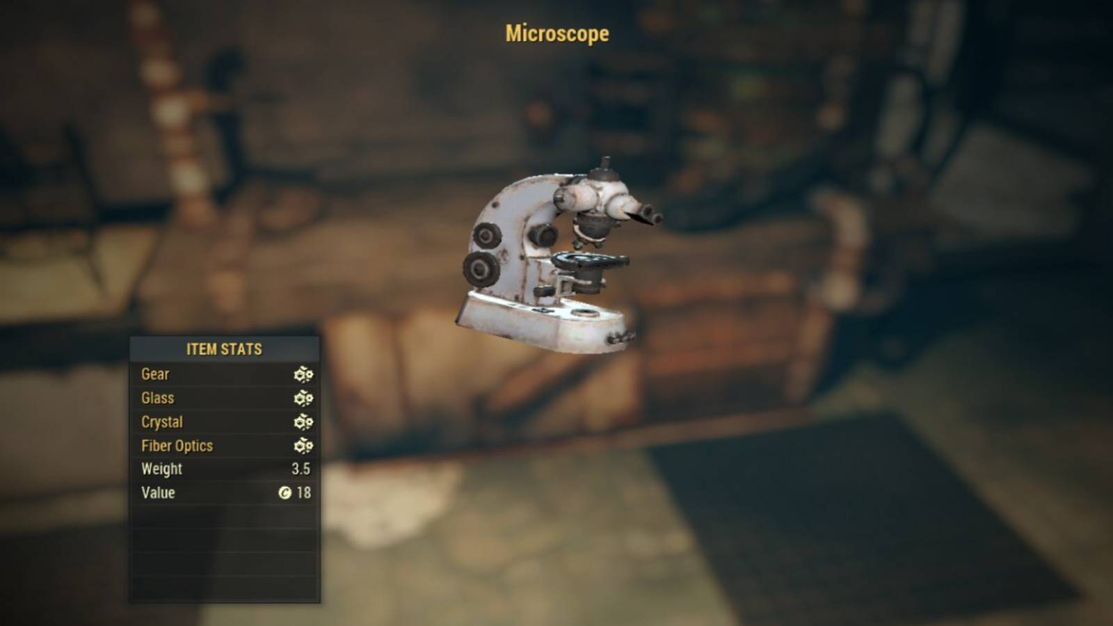 Scrapping a stack of Microscopes to obtain Fiber Optics in Fallout 76