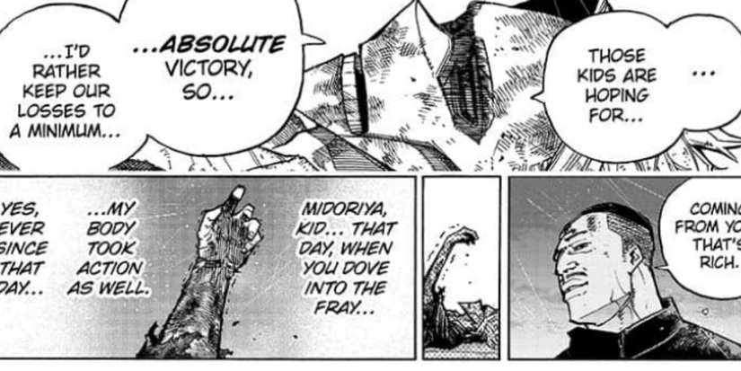 all might message my hero academia mha 422