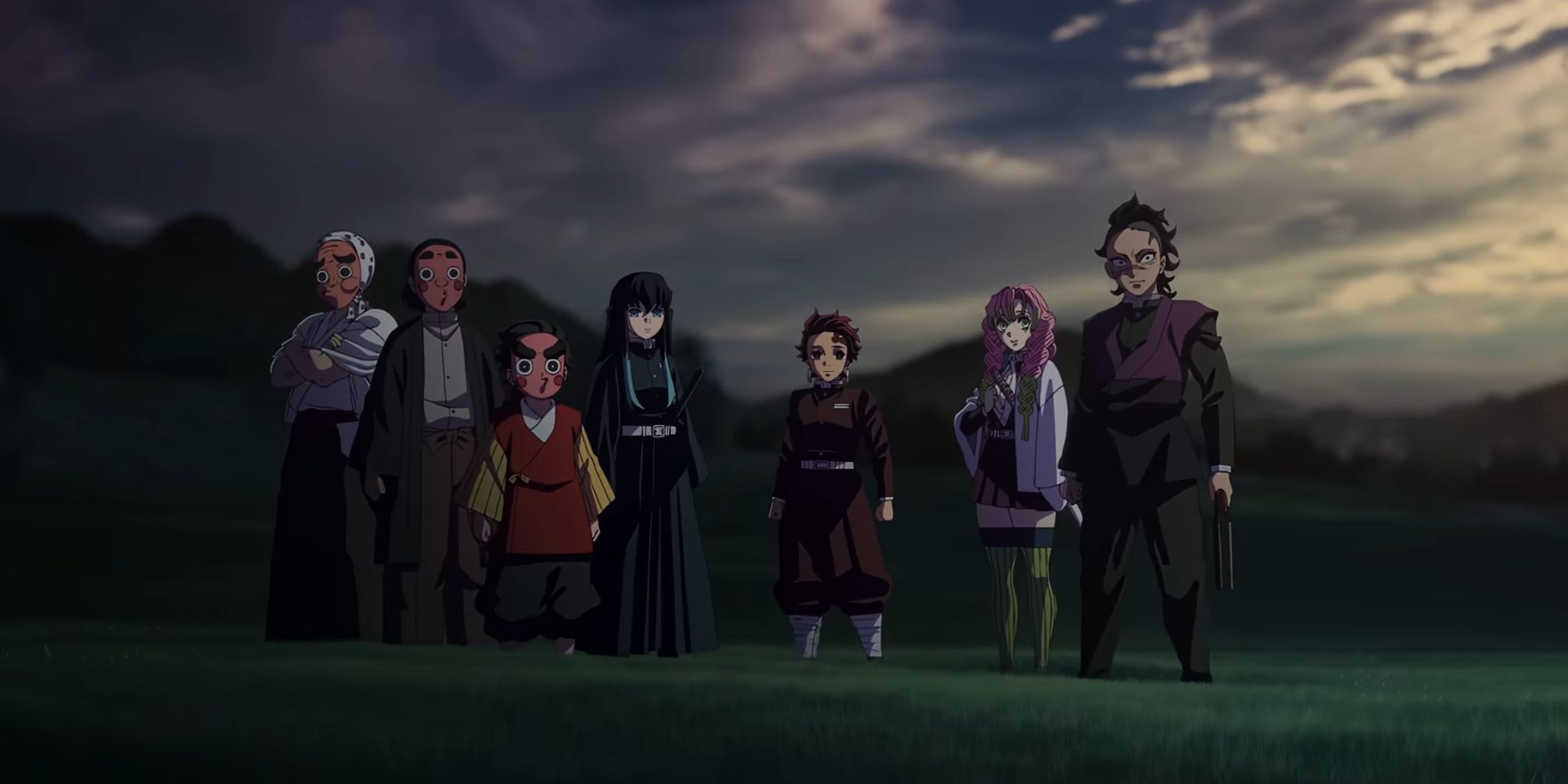 All the characters from the Swordsmith Village Arc look at Nezuko in the fourth Demon Slayer opening.