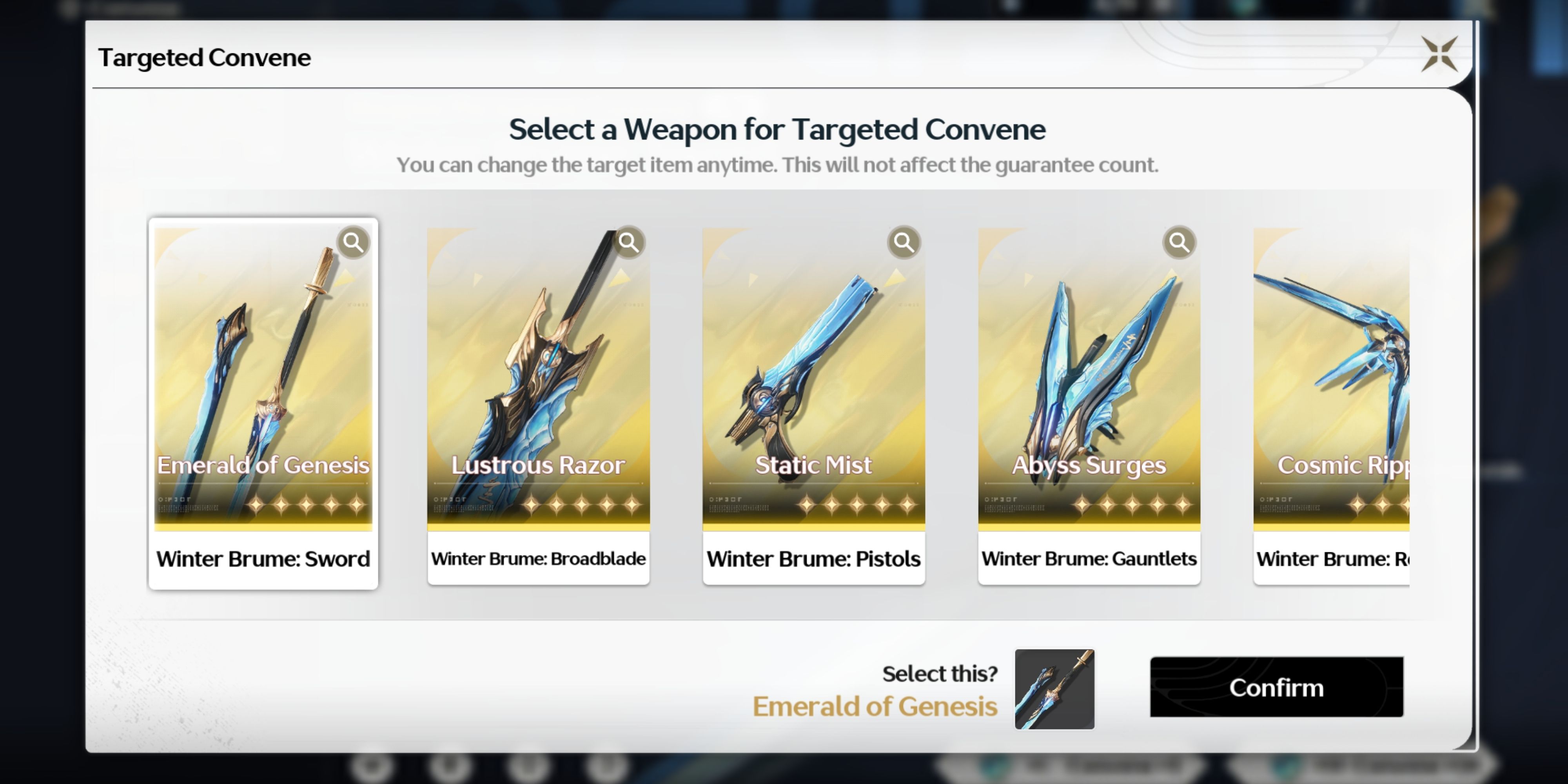 all weapons available in the free 5 star weapon supply chest in wuthering waves