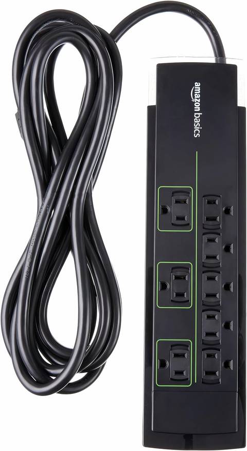 Amazon Basics Rectangular 8-Outlet Power Strip Surge Protector