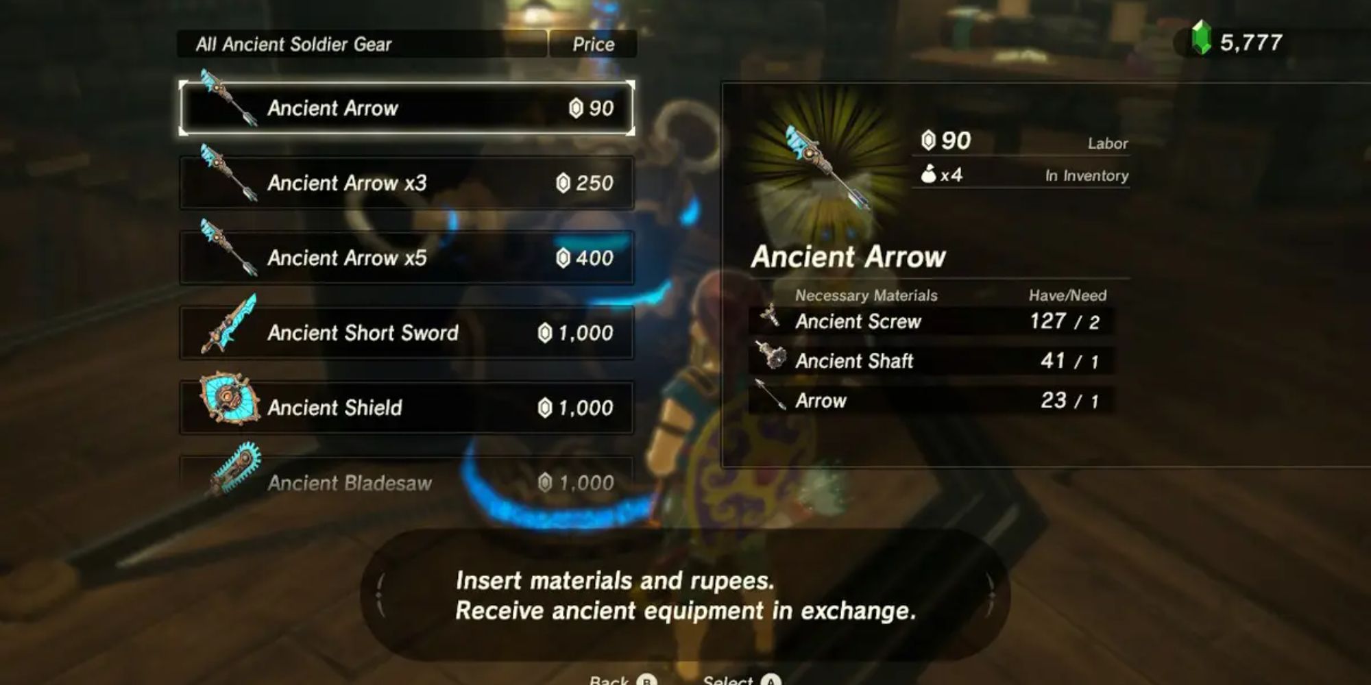 The Ancient weapon shop in Akkala Lab