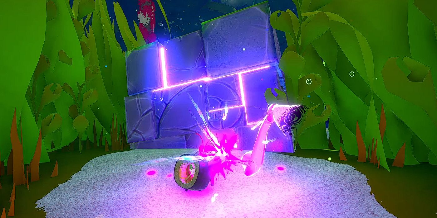 Another Crab's Treasure Adaptations Glowing Purple Cube Mantis Punch