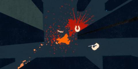 blood on the ground in Ape Out