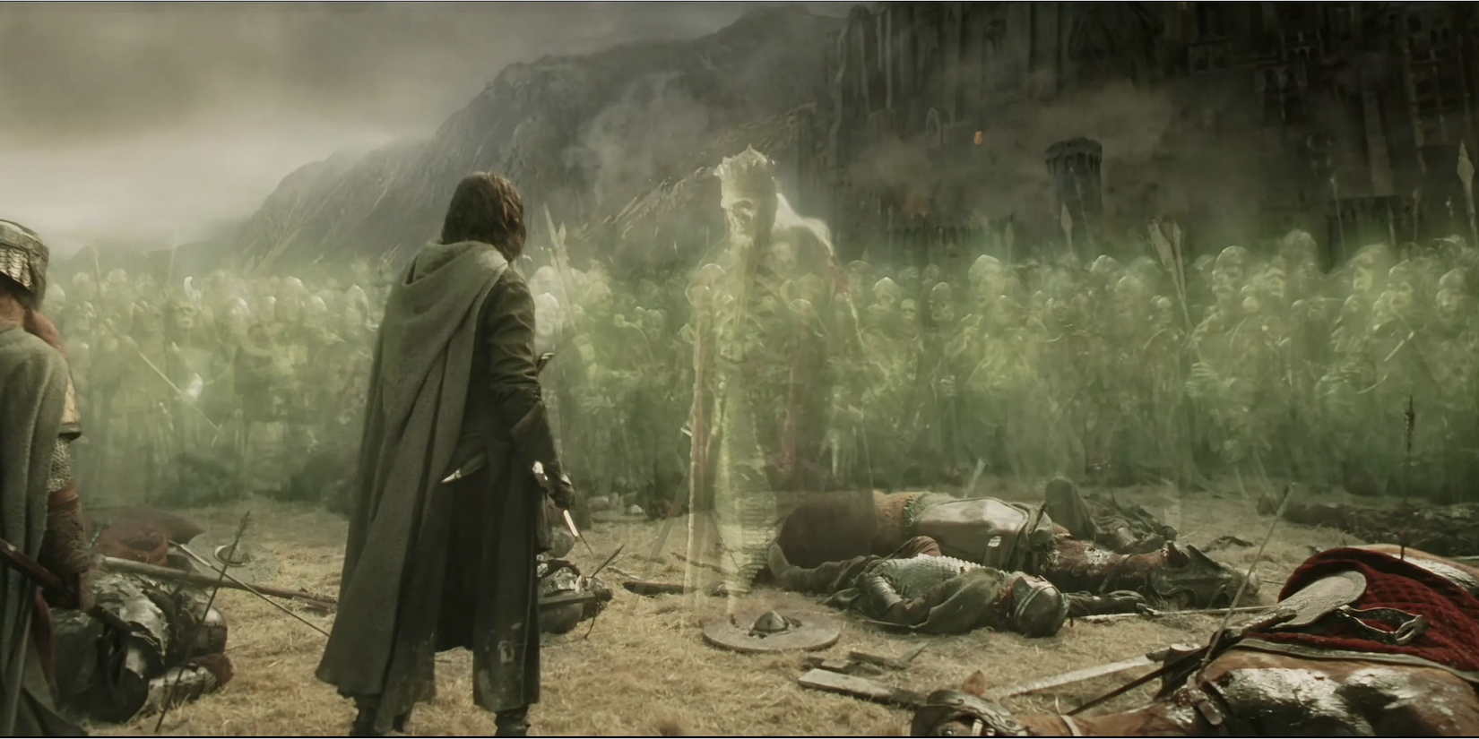 Aragorn addresses the Army of the Dead in LOTR