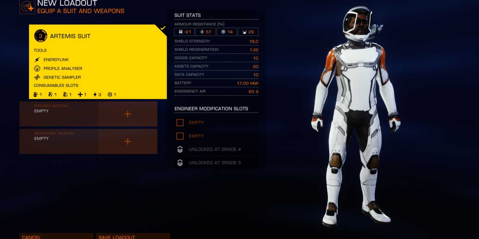 Artemis Bio Suit In ELITE Dangerous