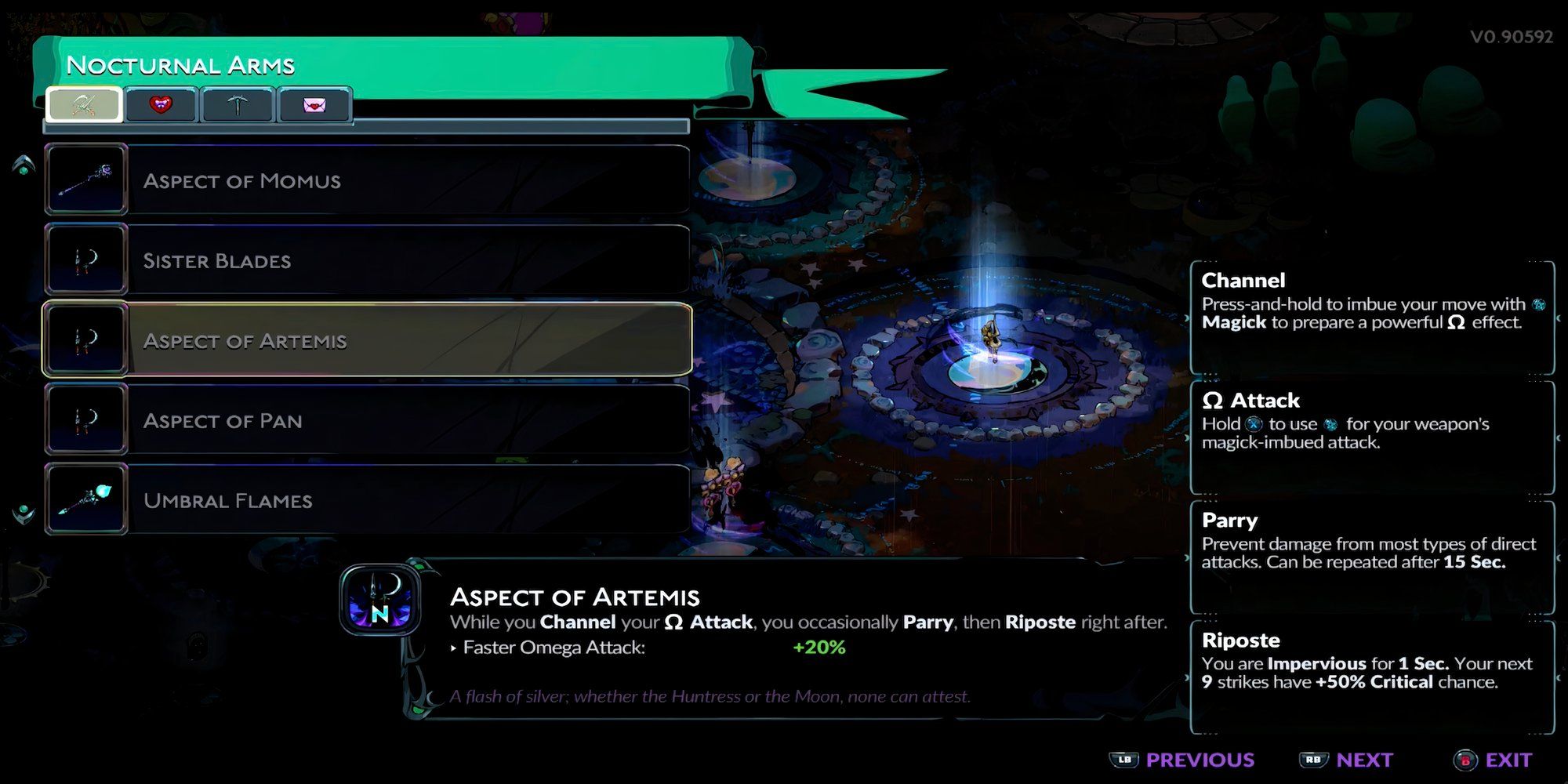 Aspect Of Artemis in Hades 2