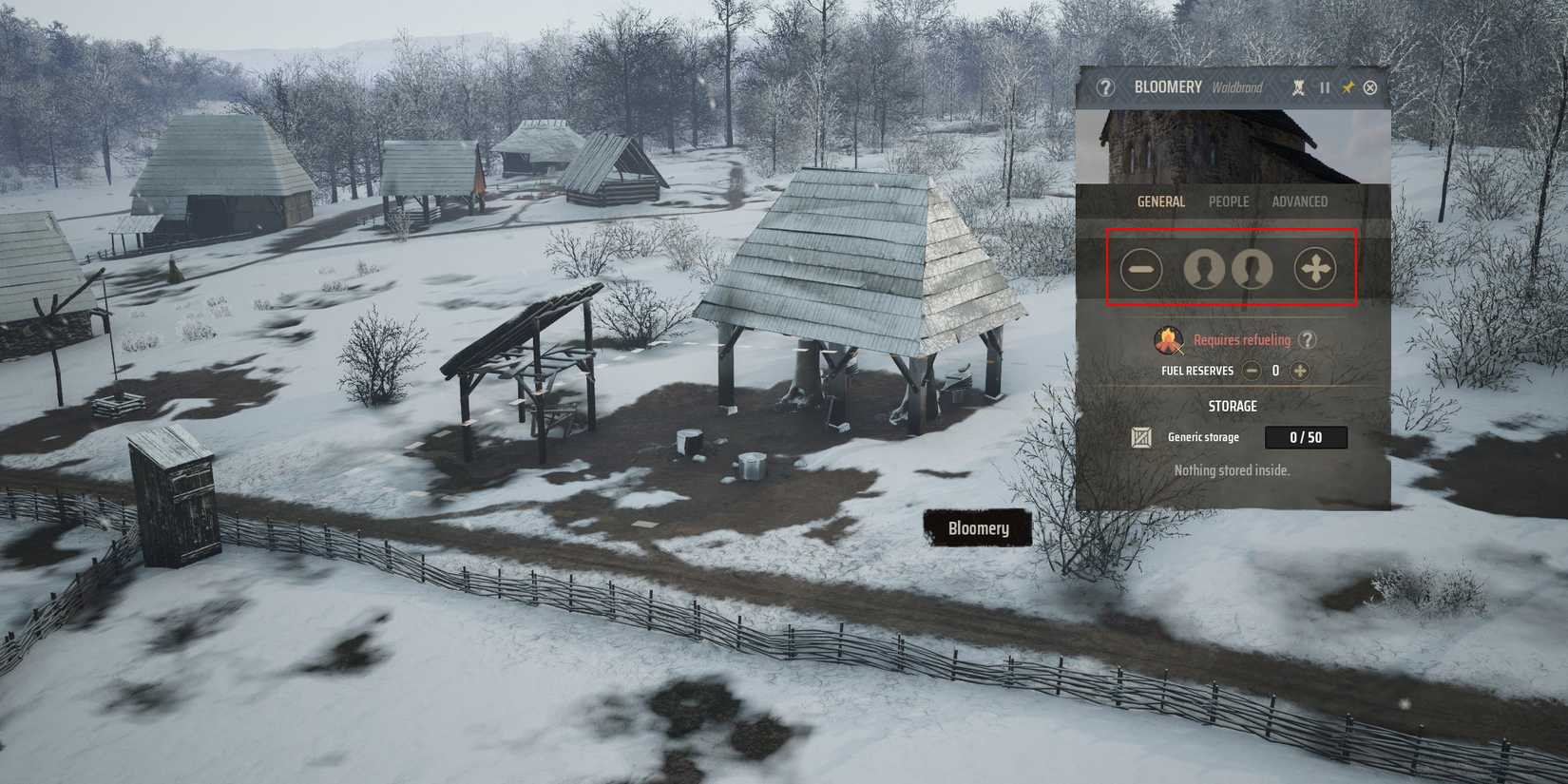 Assign workers to Bloomery