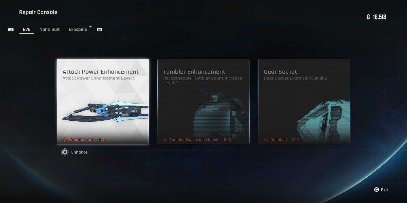 Attack Power Enhancement screen in Stellar Blade