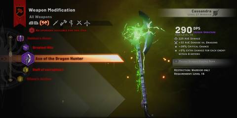 Dragon Age Inquisition Axe Of The Dragon Hunter craft