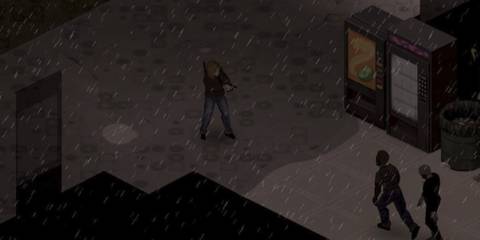 Player shooting zombies