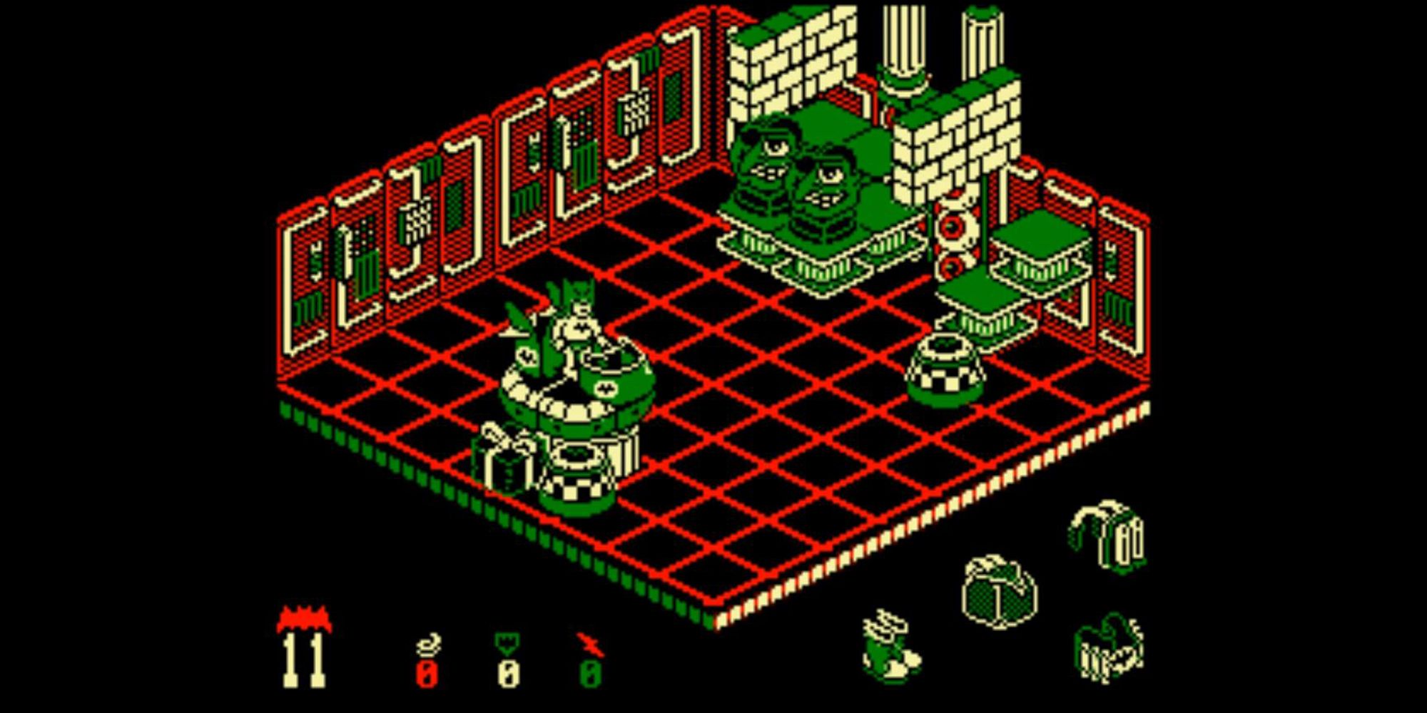 An in-game screenshot of the 1986 Batman game