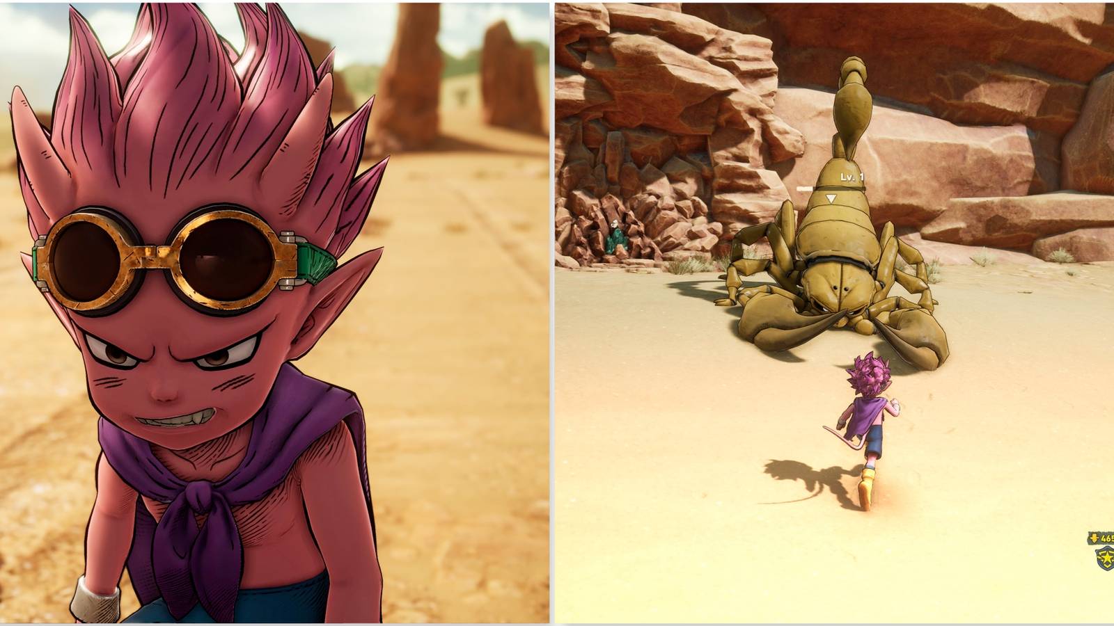 Beelzebub and fighting a monster in Sand Land