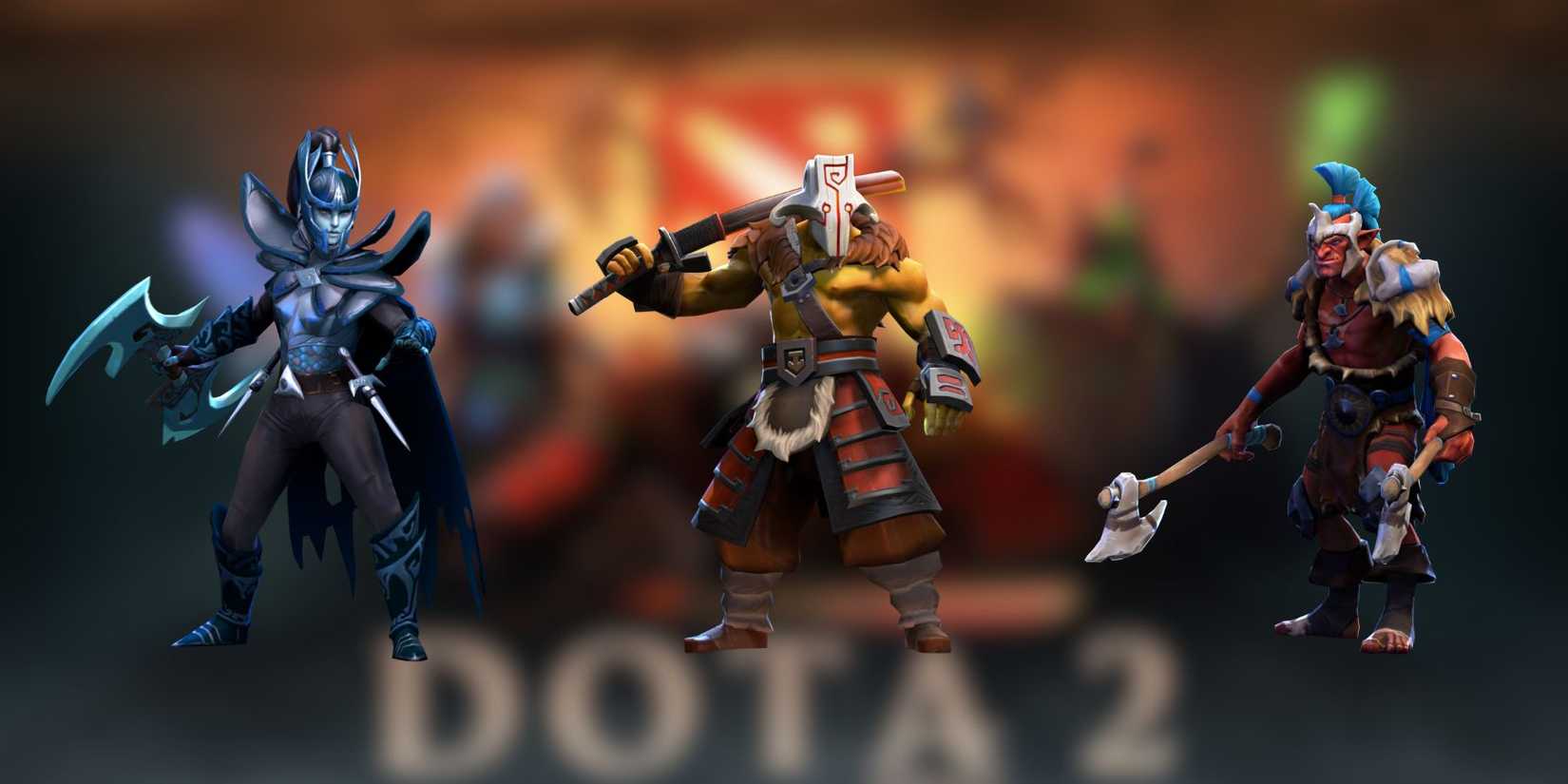 Phantom Assassin, Juggernaut and Troll Warlord in Dota 2