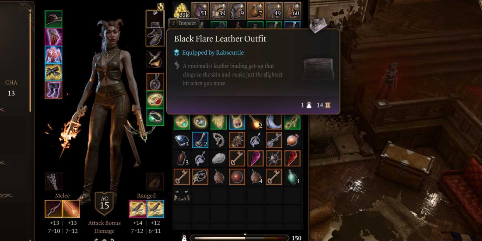 black flair leather outfit