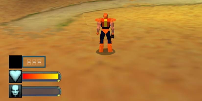 orange robot in Body Harvest