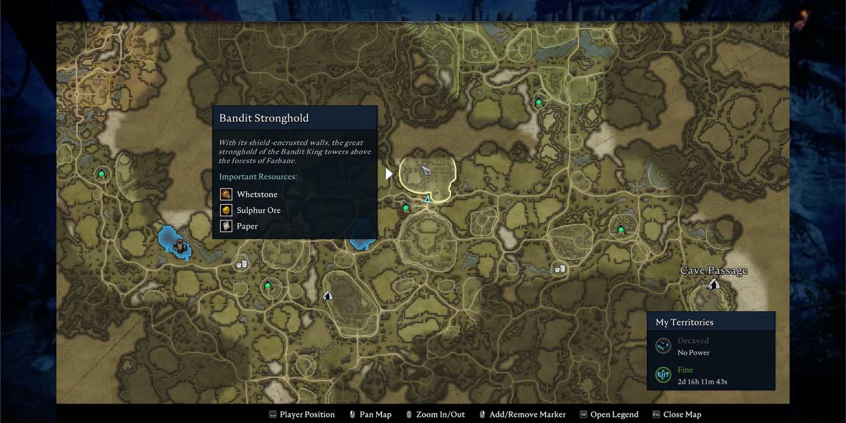 Quincey the Bandit King location on the map in V Rising