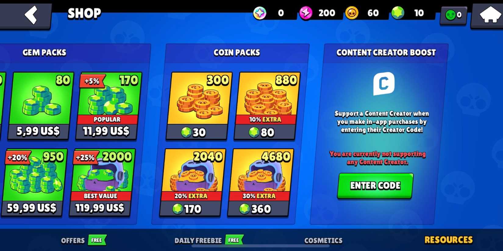Brawl Stars shop