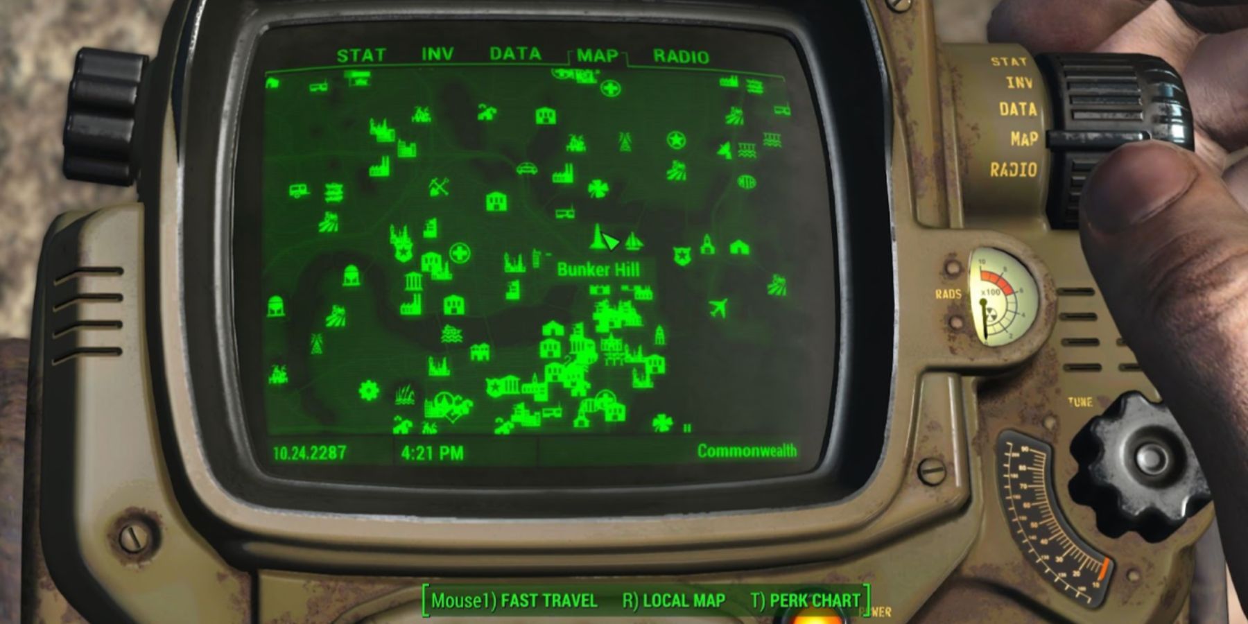 Bunker Hill location on the map in Fallout 4