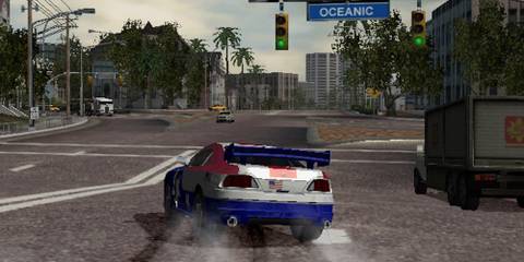 drifting on a city street