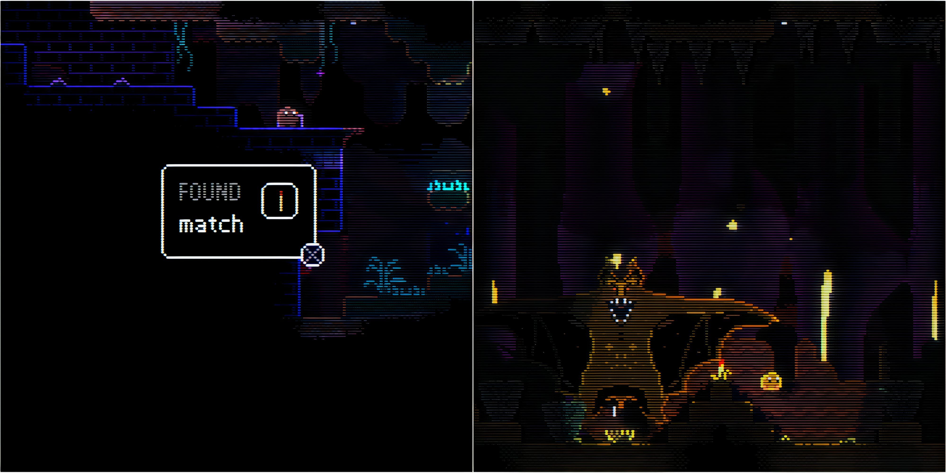 Split image showing a match and the bat boss fight in Animal Well