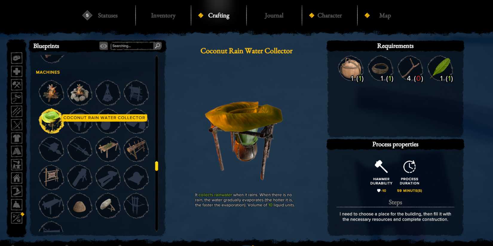 coconut rain water collector in survival fountain of youth-1