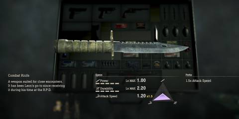 Resident Evil 4 Remake Combat Knife Max Upgraded Stats