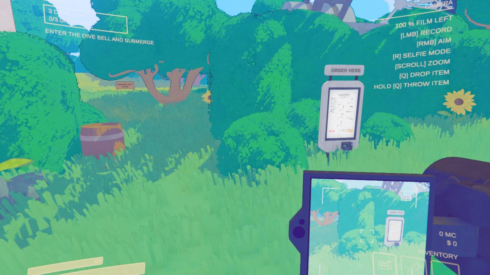 A character holding a camera in Content Warning