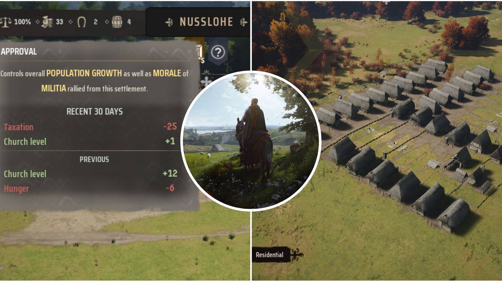 Featured image for Manor Lords showcasing high taxation effects and burgage plots