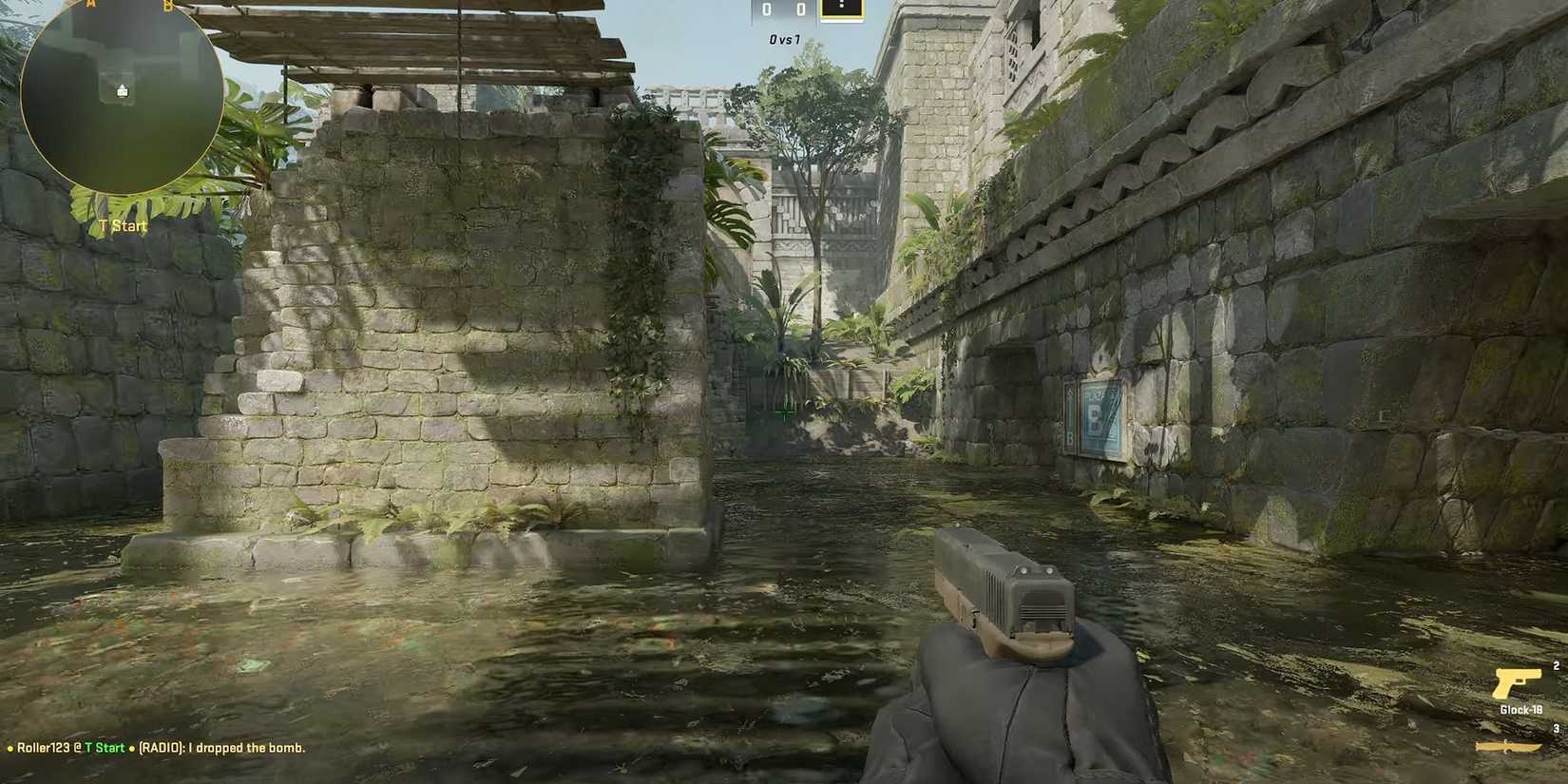 Player in a single-player lobby in CS2