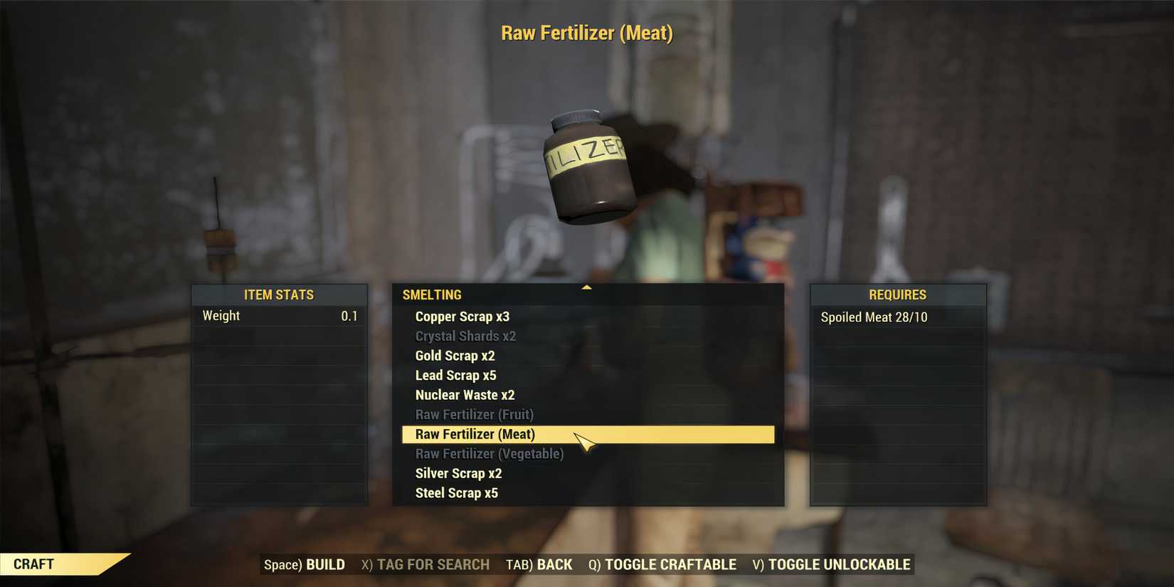 Crafting Fertilizer Fallout 76