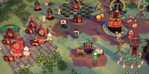 Building a base in Cult of the Lamb base building