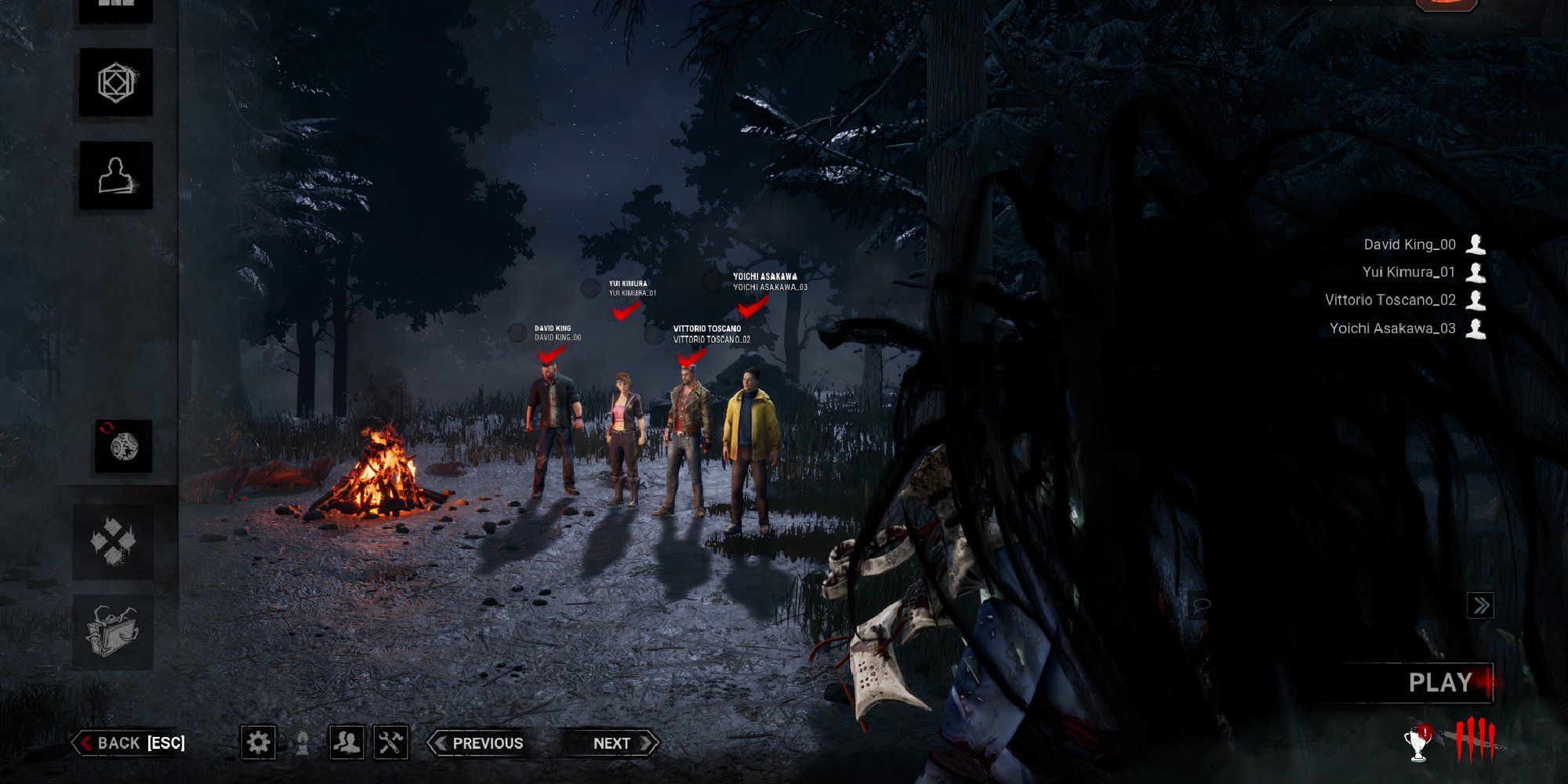 Dead by Daylight bot match lobby Spirit and 4 bots queuing