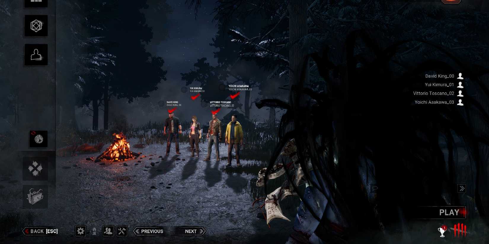 Dead by Daylight bot match lobby Spirit and 4 bots queuing