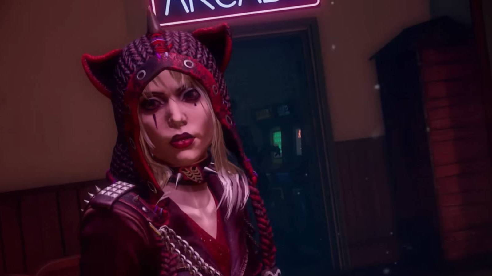 Sable looking into the camera in Greenville Square in Dead by Daylight