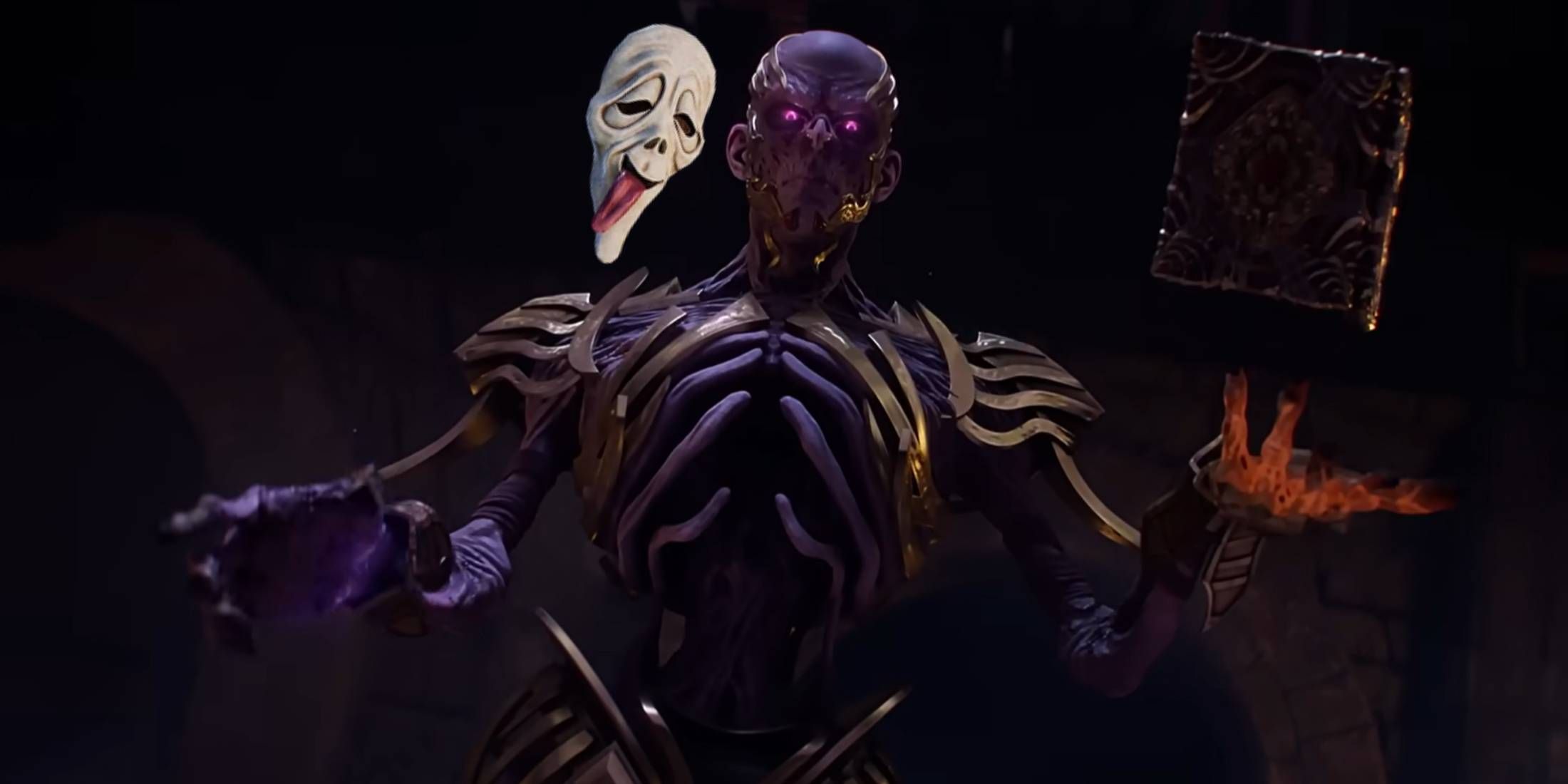 Vecna with the Wassup Ghost Face mask from Dead by Daylight