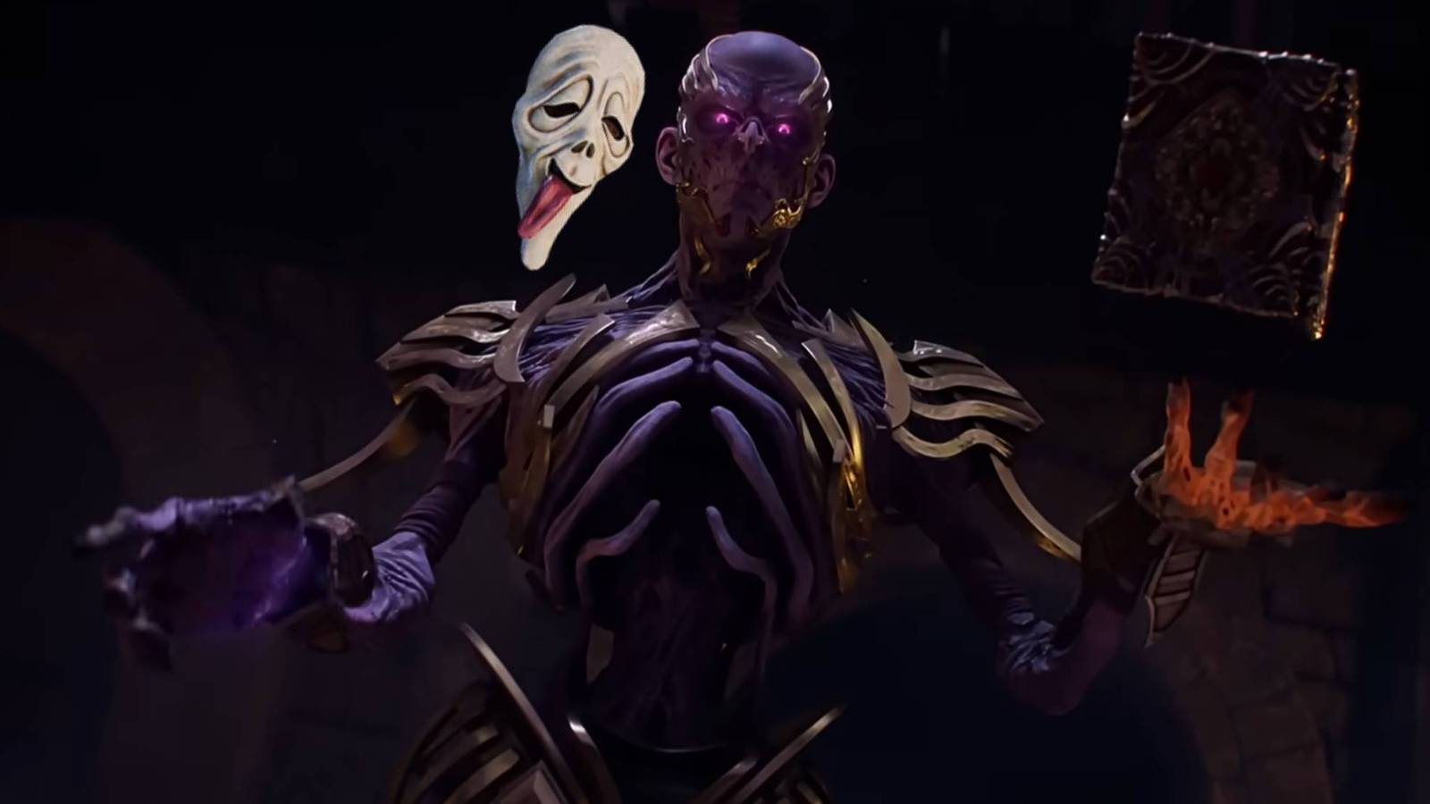 Vecna with the Wassup Ghost Face mask from Dead by Daylight