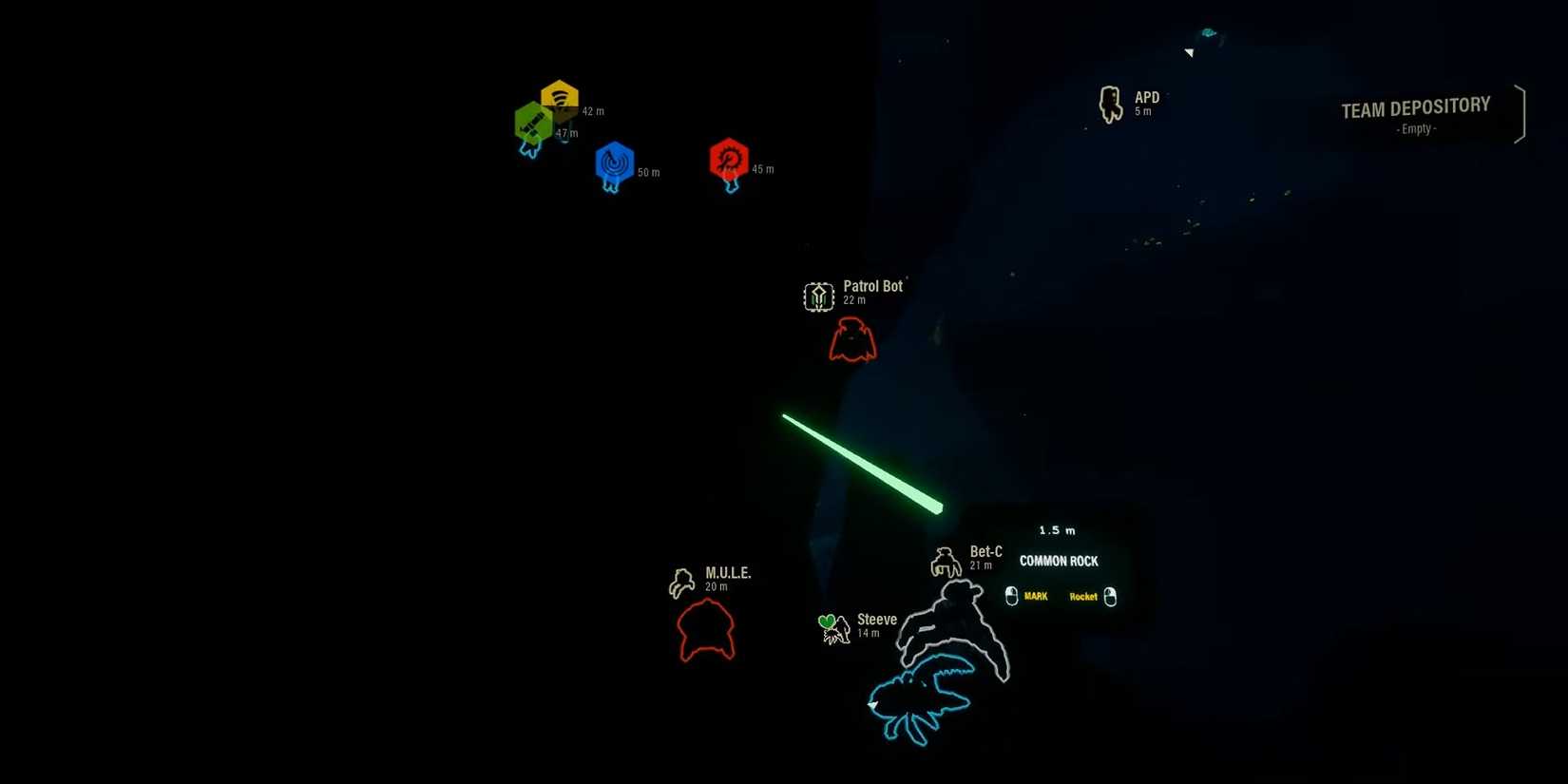 Player Looking At Ally Outlines In Deep Rock Galactic