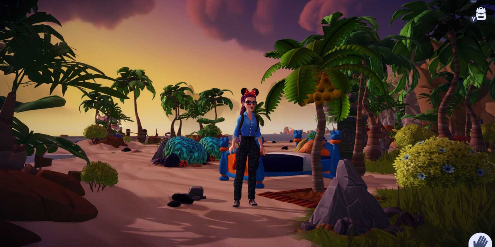 disney dreamlight valley coconuts on a coconut tree at Dazzle Beach