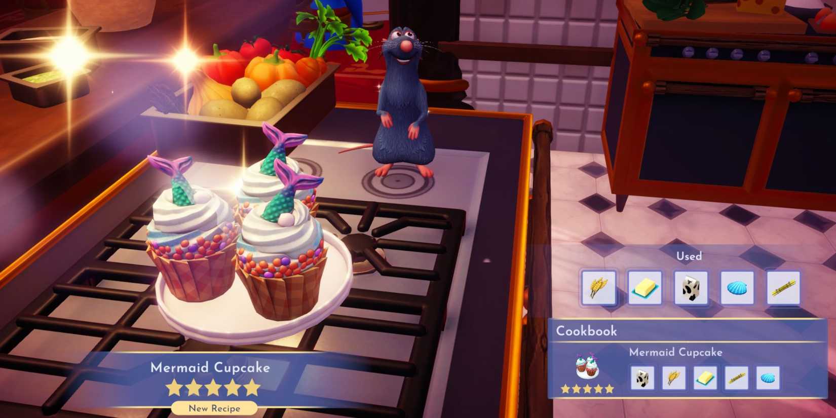 disney dreamlight valley how to make mermaid cupcakes