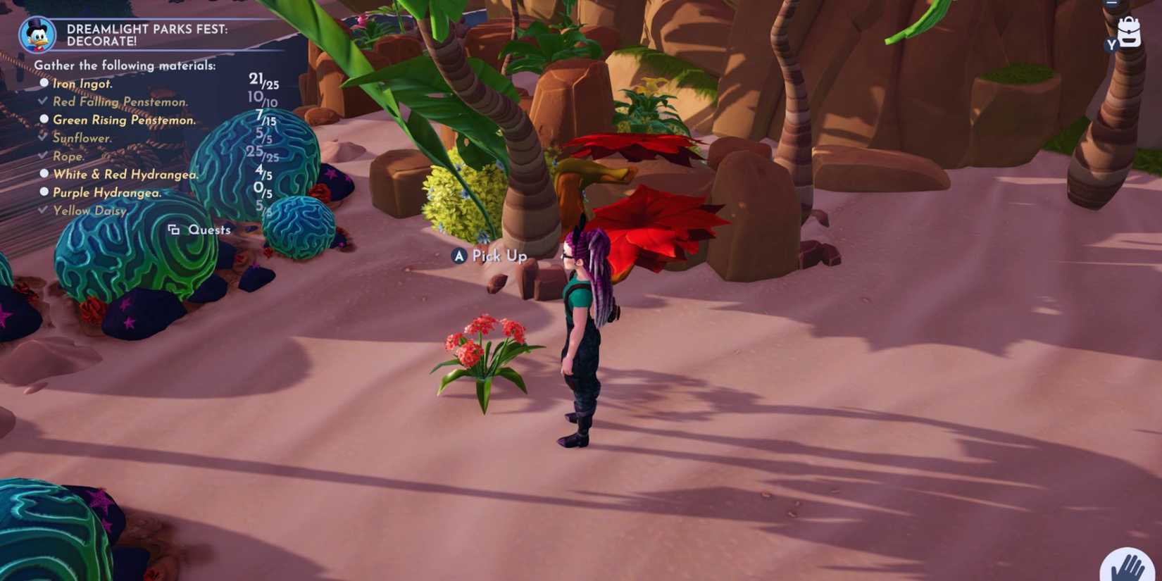 disney dreamlight valley white and red hydrangea