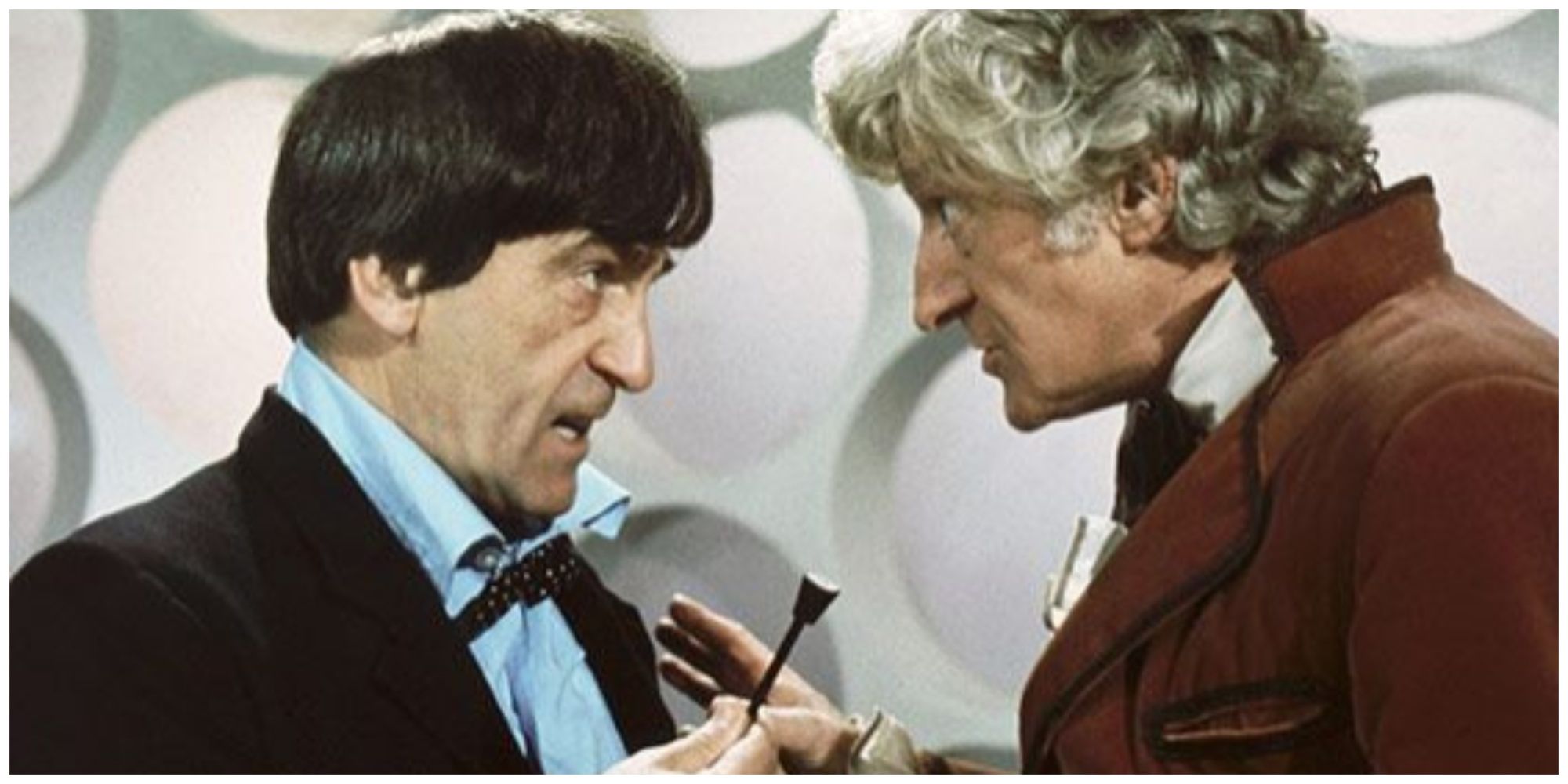 Patrick Troughton and Jon Pertwee in Doctor Who