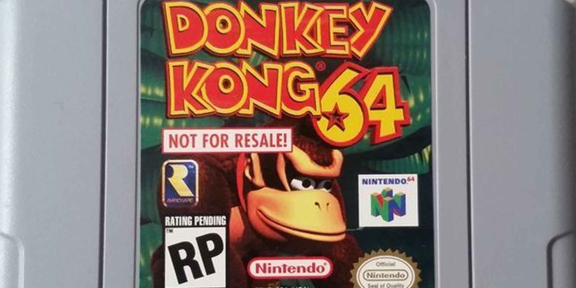 Donkey Kong 64 in a gray cartridge for the Nintendo 64