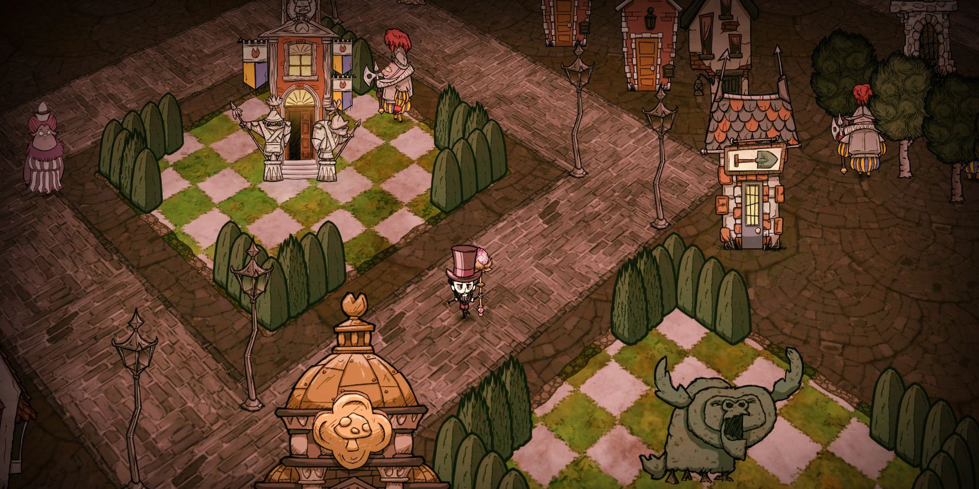 A Pig city in Dont Starve Hamlet