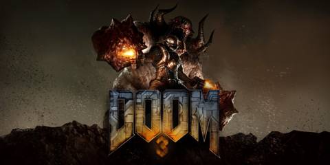 Doom 3 with Doom Slayer and Demon