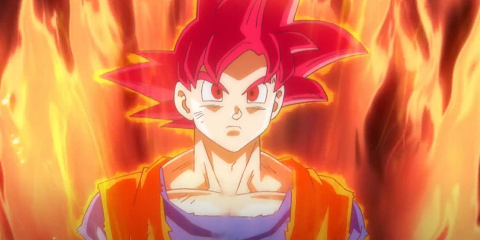 Goku Turns Super Saiyan God in the Tournament of Power in Dragon Ball Super