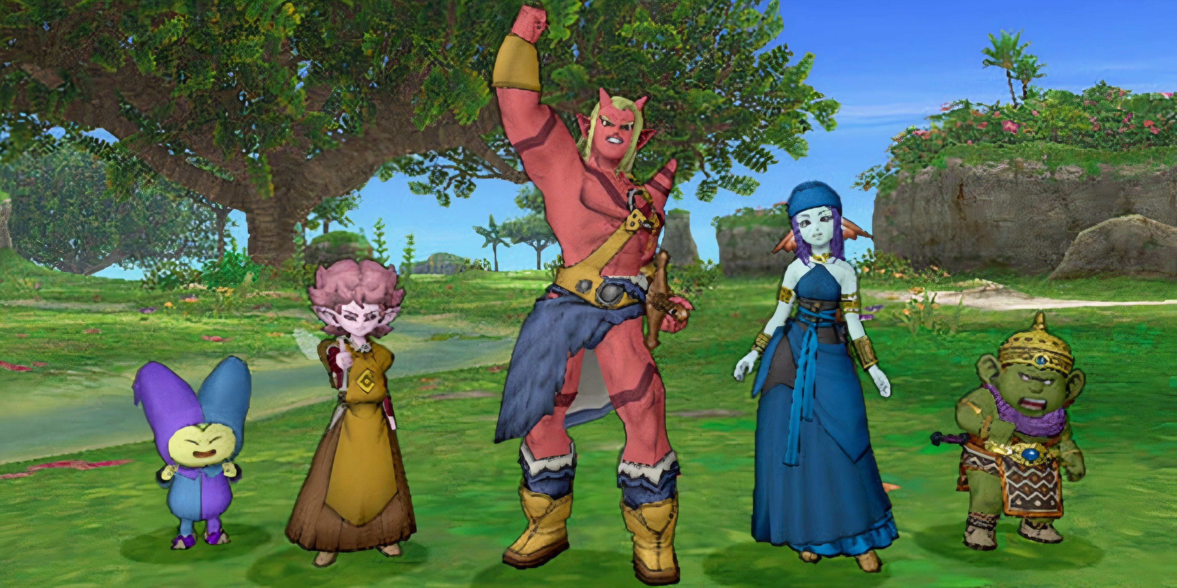 Dragon Quest 10 MMO Characters standing together
