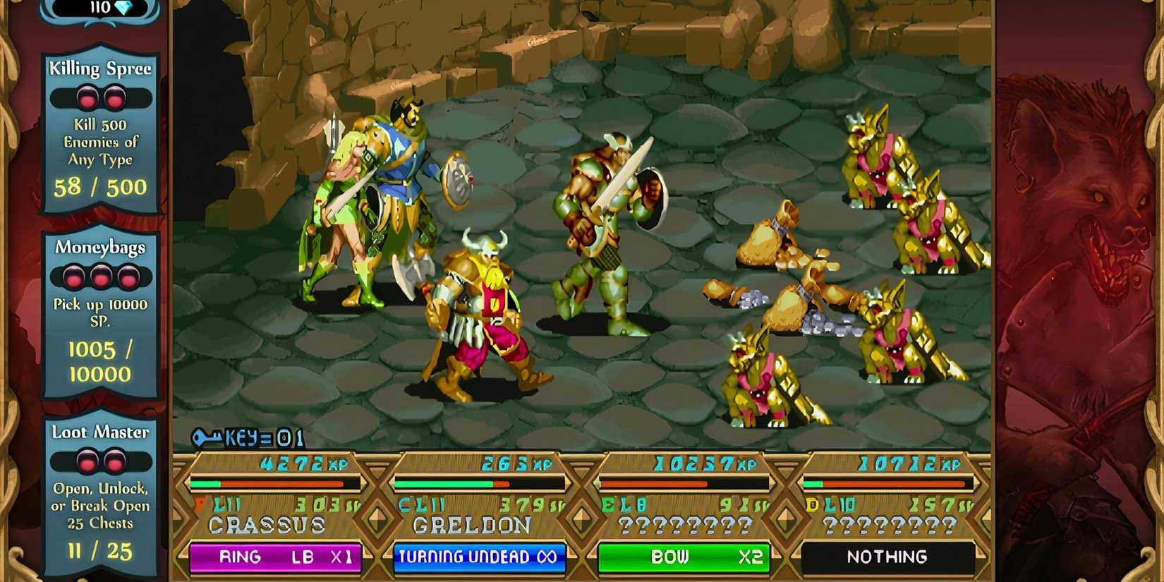 The heroes fighting Synn's evil horde