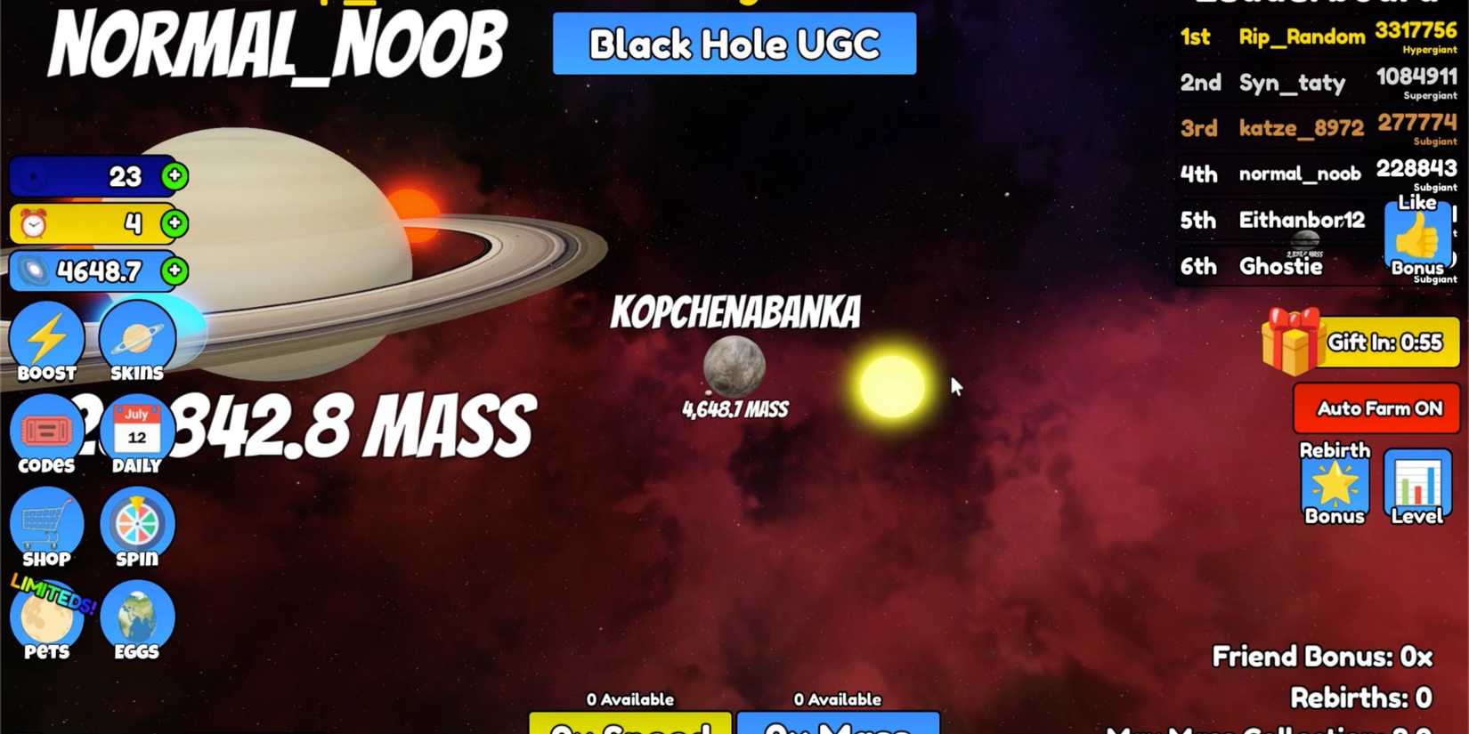 Eat The Universe Simulator: planets